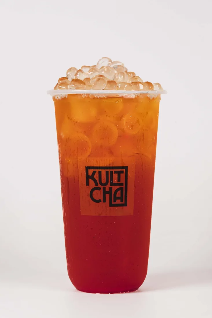 Strawberry Green Tea with White Pearls — bubble tea and Vietnamese coffee at Kultcha, Cairns Central