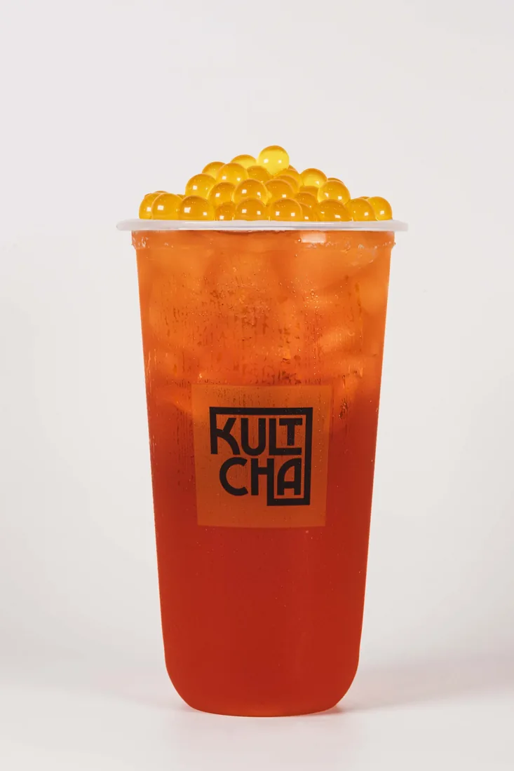 Watermelon Green Tea with Mango Popping — bubble tea and Vietnamese coffee at Kultcha, Cairns Central