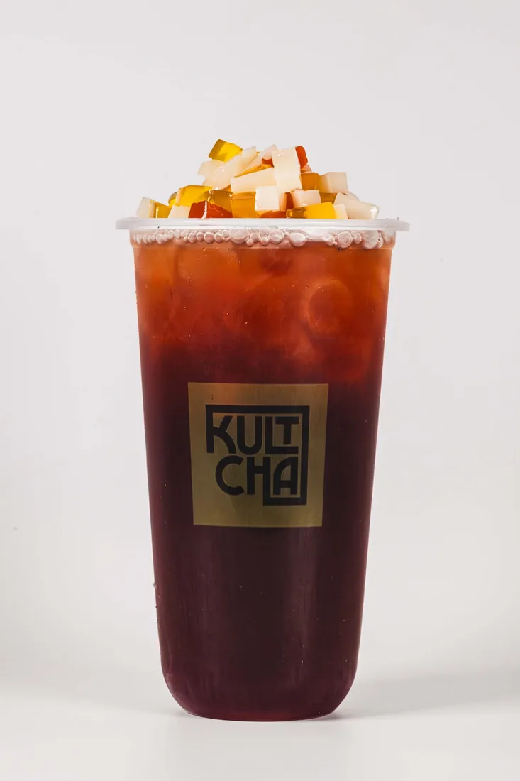 Grape Green Tea with Rainbow Jelly at Kultcha Cairns