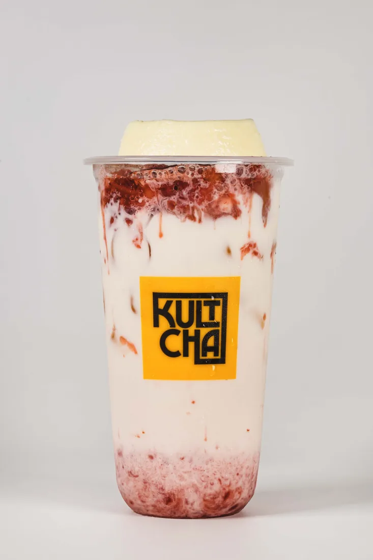 Strawberry Panna Cotta Dream signature drink at Kultcha Cairns